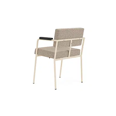 Monday dining chair with arms - sand frame - black arms